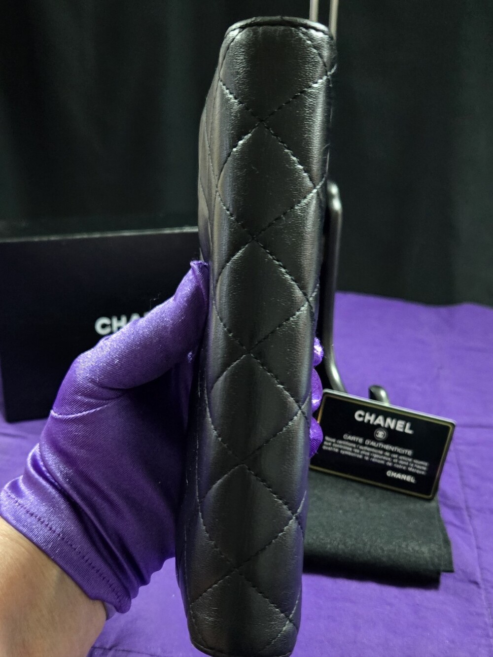 CHANEL Black Quilted Continental Leather Wallet with SilverTone CC - Picture 8 of 14